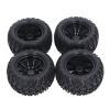 12mm Hex 1/10 RC Truck Wheels and Tires Set, Strong Sturdy Rubber Tires with Y Shape Texture, High Abrasion, for Axial, Hsp, Redcat, Hpi, Easy Installation, view 2
