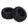 12mm Hex 1/10 RC Truck Wheels and Tires Set, Strong Sturdy Rubber Tires with Y Shape Texture, High Abrasion, for Axial, Hsp, Redcat, Hpi, Easy Installation, view 3