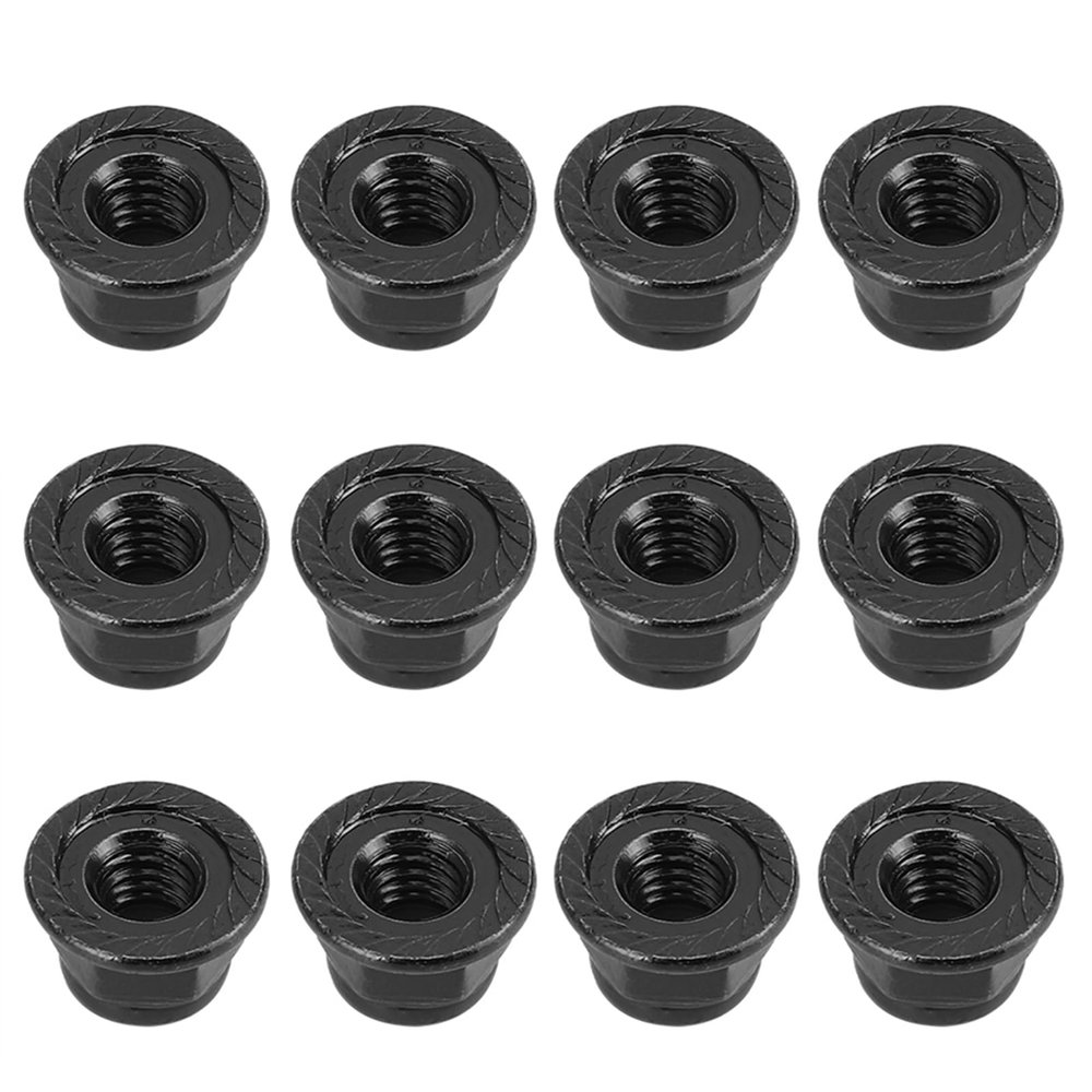 12 Pieces of Wheel Lock Nuts Without Metal Sliding for SCX10 RC Axial, Light and Automobile (Black)