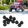 12 Pieces of Wheel Lock Nuts Without Metal Sliding for SCX10 RC Axial, Light and Automobile (Black) view 3