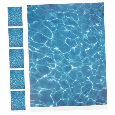 Parliky Self-Adhesive Water Ripple Stickers 6 Scenery Accessories for Dollhouse Floor Decals Miniature Landscape Decals Sticker A4