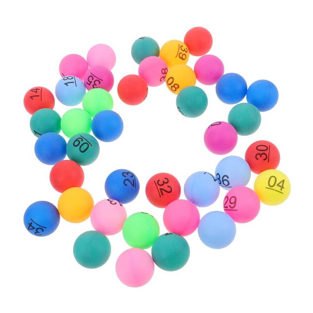 FOYTOKI Carnival Ball Set 40pcs Bingo Prize Balls Numbered Plastic Balls for Party Raffle Game Bar Party Birthday Celebration Fun Toys