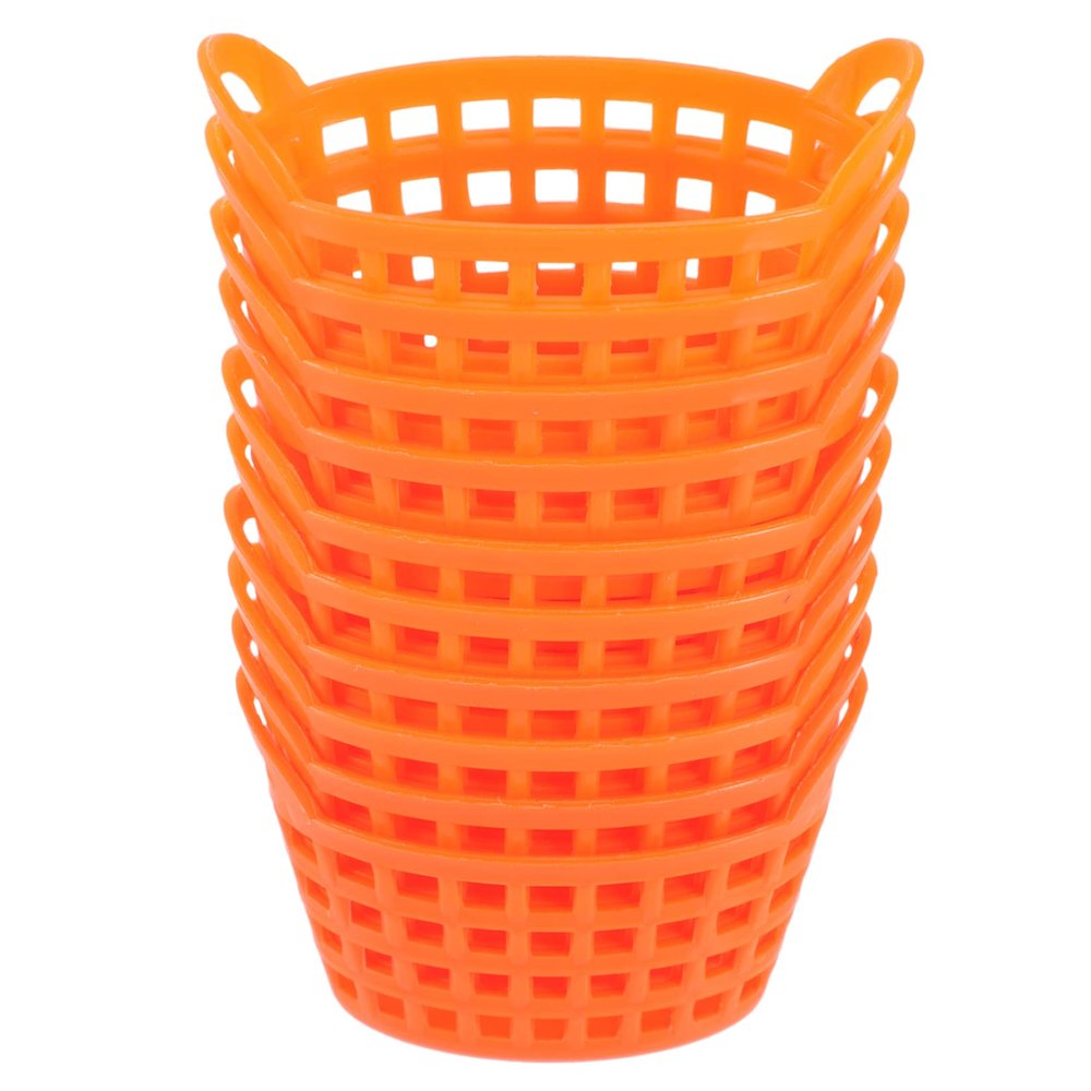 TOBBOMEY Mini Baskets Mini Shopping Basket 10pcs Handheld Plastic for Home Decorations and Easter
