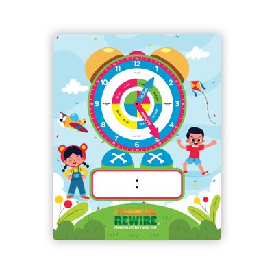 Clock Buddy Interactive Kids Clock for Learning to Tell Time Moveable Hands, Dry Erase Surface, Magnets & Lanyard Includes Worksheets Fun & Educational Time Teaching Tool for Ages 5+