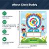 Clock Buddy  Interactive Kids Clock for Learning to Tell Time  Moveable Hands, Dry Erase Surface, Magnets & Lanyard  Includes Worksheets  Fun & Educational Time Teaching Tool for Ages 5+ view 4