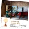 ADOCARN Dollhouse Bedside Lamp House Desk Lamp Desktop Lamp Night Stand Lamp Table Lamps Mini Dollhouse Lamp Dollhouse Miniatures Metal Dollhouse Accessories Iron view 3