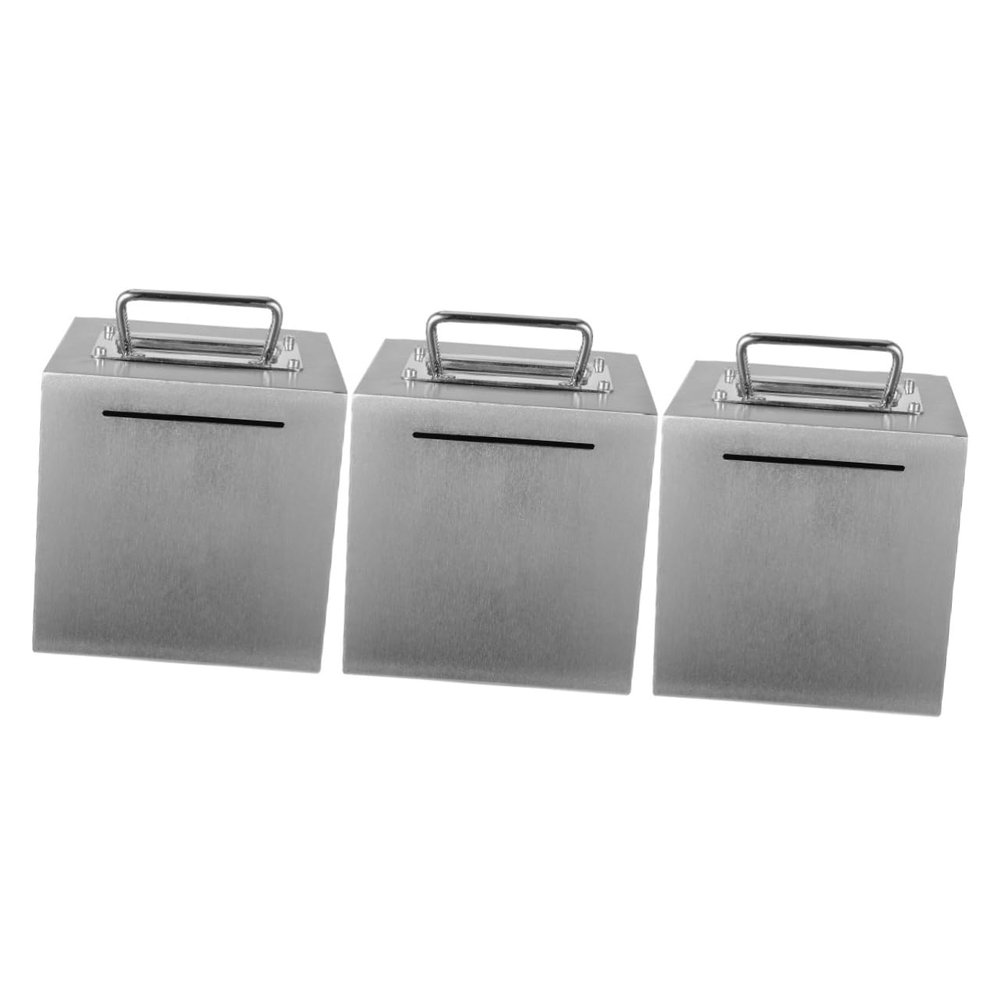 ADOCARN 3pcs Stainless Steel Piggy Bank Metal Savings Box for Adults Simple Design Bank for Boys and Girls for Any Occasion Encourages Saving Habits
