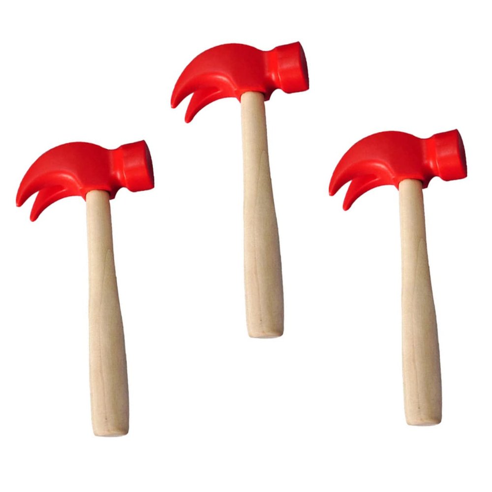 IMIKEYA 3pcs Wooden Hammer Tool Toy for Boys and Girls Non-Toxic Simulation Maintenance Toys for Creative Play Boys and Girls Promotes Hand Development