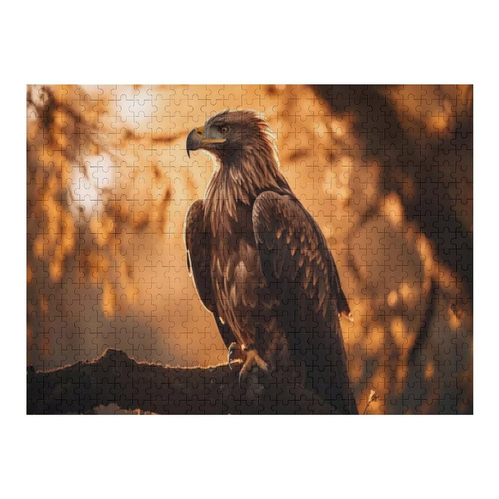 1000 Pieces Puzzles for Adult Jigsaw Puzzle Majestic Bald Eagle Perching On Tree Branch Puzzle Gift for Mom Dad Family Friend Family Activity Games Home Decor Wall Art