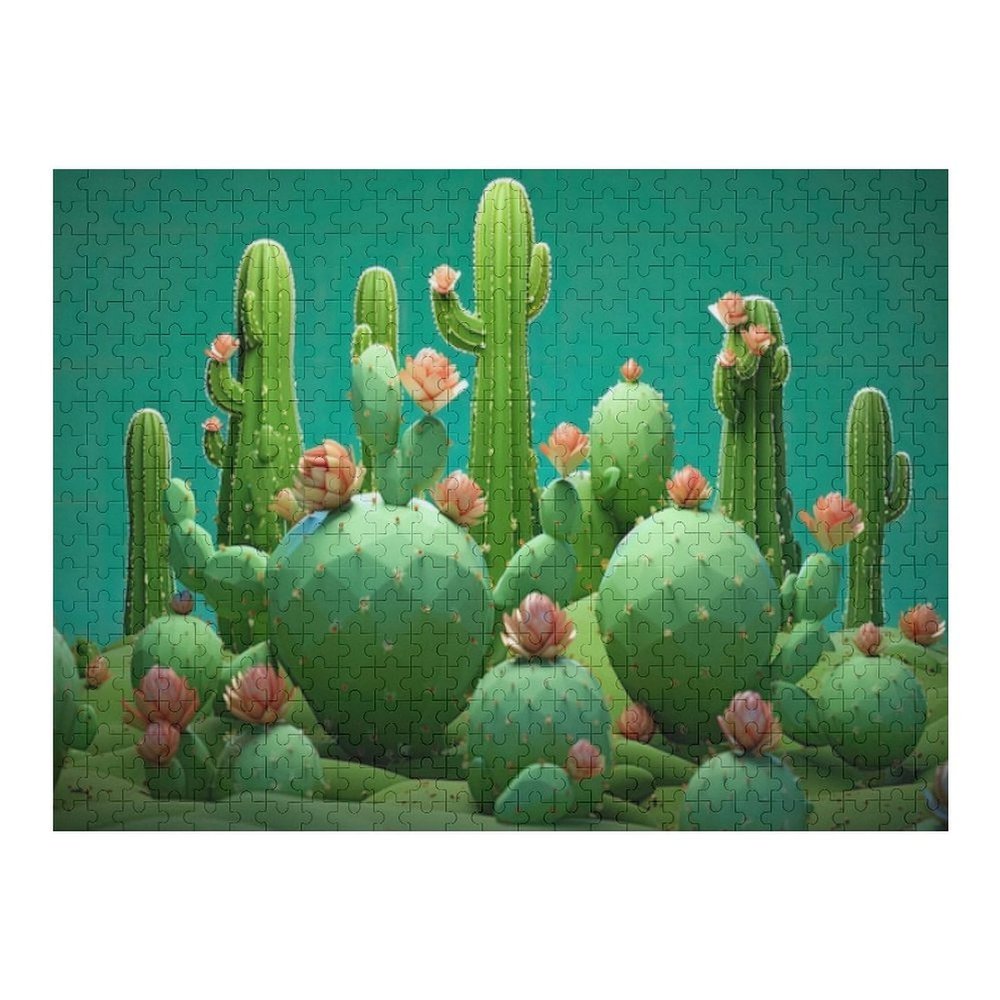 1000 Large Piece Jigsaw Puzzle Desert Cacti Puzzle for Adult Entertainment DIY Collectibles Creative Birthday Gift