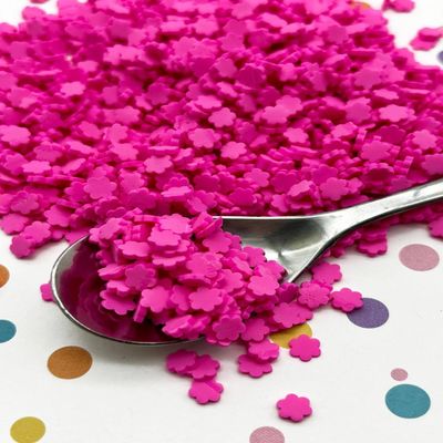Hot Pink Magenta Polymer Clay Flower Sprinkles  NON Edible Fake Sprinkles, Easter Sprinkles, Decoden Funfetti (30 gram bag)
