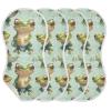 WELLDAY Muslin Baby Burp Cloths Set of 4, Soft Absorbent Cute Cartoon Frog Cotton Burping Cloth, Milk Spit Up Rags for Newborn Unisex, 22 x 11 Inch view 2