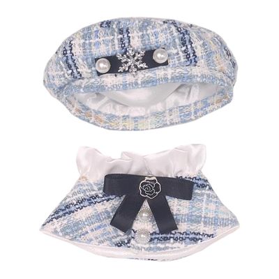 niannyyhouse 10cm 15cm 20cm Plush Doll Clothes Hat Poncho Shawl Sets Dolls Dressup (Blue, 10cm)