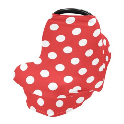 Red Polka Dot High Stretchy Car Seat Cover for Babies Multi Use Carseat Canopy Cover Nursing Cover for Breastfeeding Shower Gifts for Girls Boys Newborn