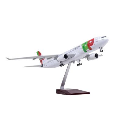 Scale Aircraft 47CM 1:135 for Air Portugal Airbus A330 with Light and Wheels Diecast Resin Airplane Model Decorate Office Suitable for Display(No Light)