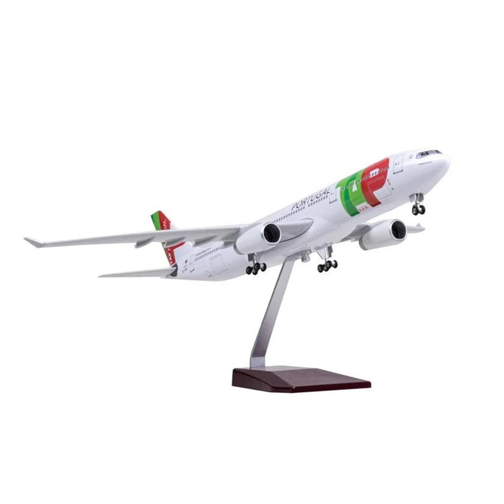 Scale Aircraft 47CM 1:135 for Air Portugal Airbus A330 with Light and Wheels Diecast Resin Airplane Model Decorate Office Suitable for Display(No Light)