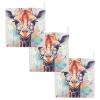 WELLDAY Watercolor Giraffe Baby Washcloths, 3 Pack of Cotton Newborn Washcloths, Extra Soft & Ultra Absorbent Muslin Washcloths Baby, Unisex 12 X 12 in view 2