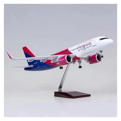 LIUSANGLIU Scale Aircraft 47 cm 1/80 for A320NEO Wizz Air Aircraft Model with Lights and Wheels die-cast Resin Aircraft Suitable for Display(No Light)