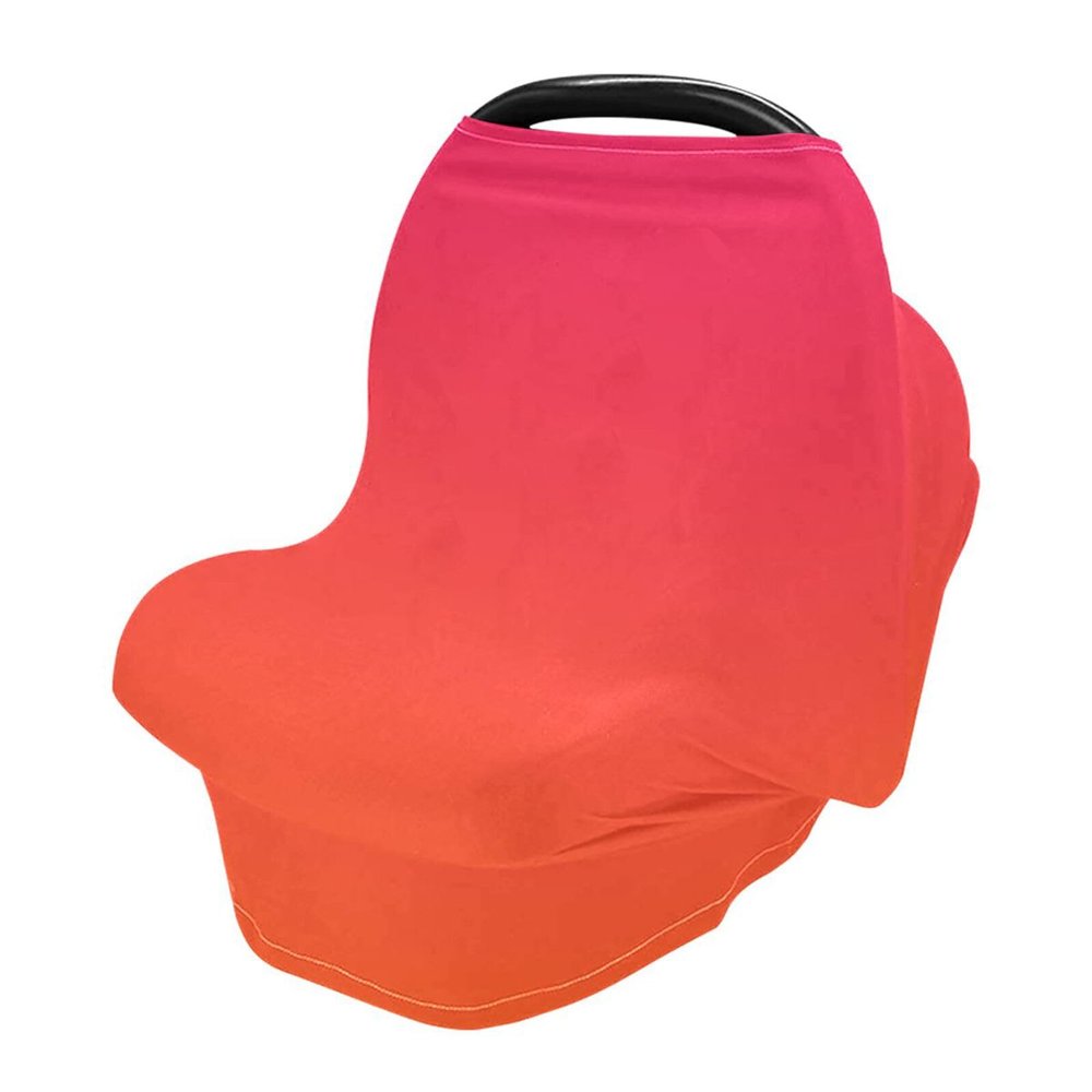 Rose Red Gradient High Stretchy Car Seat Cover for Babies Multi Use Carseat Canopy Cover Nursing Cover for Breastfeeding Baby Stroller Cover for Girls Newborn Boys