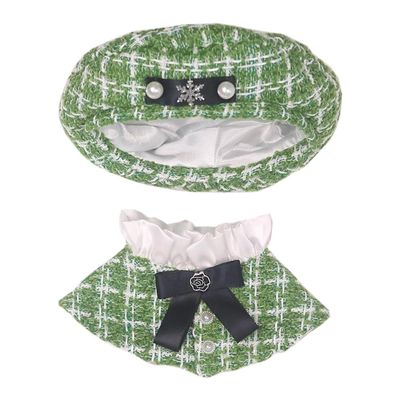 niannyyhouse 10cm 15cm 20cm Plush Doll Clothes Hat Poncho Shawl Sets Dolls Dressup (Green, 20cm)