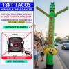 18ft Tacos Sky Inflatable Dancer Guy (Green) - Eye-Catching Burritos & Taqueria Air Puppet Mexican Food Shops Events - Wavy Dancing Man Outdoor Advertising Tool Boosting Foot Traffic (Without Blower) view 3