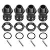 4pcs Aluminum Alloy 17mm Hex 23mm Wheel Extension Adapter Set for 1/8 RC Car Model, Sturdy and Easy Installation, Blue and Black Optional (Black) view 1
