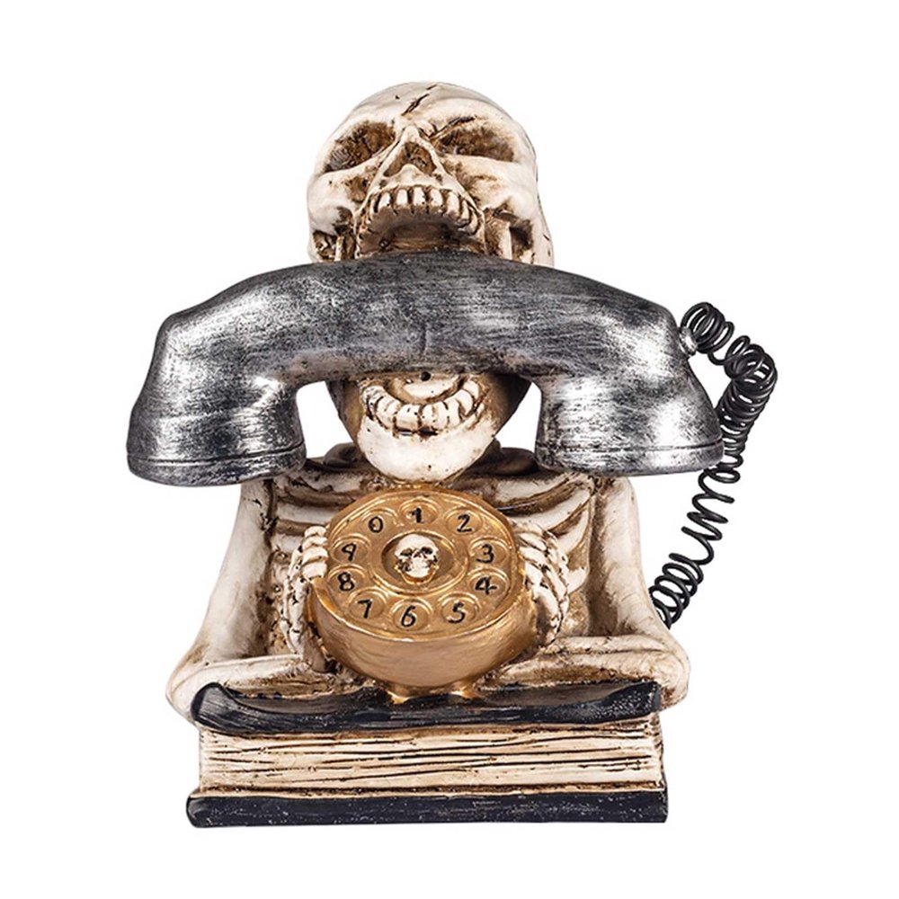 KMHHAG Skull Phone Halloween Props Retro Nostalgic Model Movie Shooting Bar Tabletop Decoration