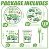 120pcs Garbage Truck Birthday Party Decorations Trash Truck Plates Napkins Green Forks Disposable Tableware Set Waste Management Recycling Rubbish Truck Birthday Party Supplies Serve 24 Guests view 2
