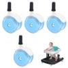 4Pcs Baby Walker Wheels Replacement 2 Inch Rubber Walker Replacement Wheels Strong Load Screw On Blue Color Walker Wheels view 2