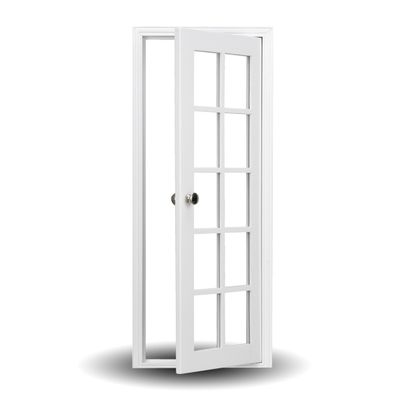 1/6 Scale Dollhouse French Single Door with Glass French Panoramic Design with Handles  Classic Design  Easy Installation Multiple Colors Available (White)