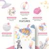 100% Cotton Fitted Crib Sheet, Rainbow Safari Animals Design, Sleepy Jaguar Elephant Lemur Pattern, Fits Standard 52 x 28 in Crib Mattress view 3