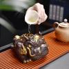 Large Purple Clay Wealth-Attracting Golden Toad Figurine, Tea Pet, Tea Table, Tea Toy, Toad Tea Set Accessories-shape1 view 3