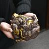 Large Purple Clay Wealth-Attracting Golden Toad Figurine, Tea Pet, Tea Table, Tea Toy, Toad Tea Set Accessories-shape1 view 4