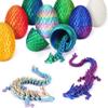 3D Printed Dragon Easter Egg,8.5in. Articulated Crystal Dragon Fidget Toy,Perfect Basket Essentials Stuffers (4sets & Bluegreen/CandyMulti/PurpleBlue/RedGold, L8.5inch Dragon&H3.5inch Egg) view 4