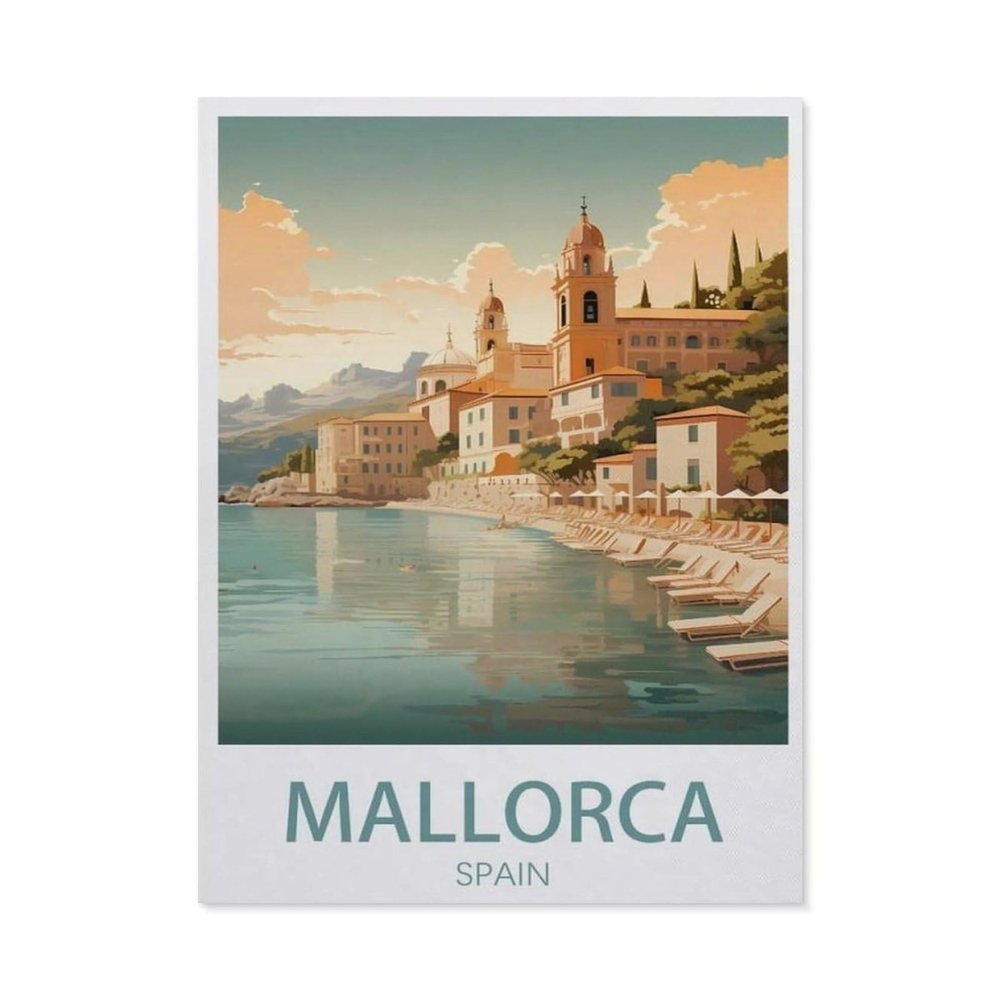 1000PcsMajorca Spain Vintage Travel Posters LandscapeJigsaw Adult Decompression Game Puzzle Students Toy for Children Christmas Birthday Gifts50x70cm-AG20