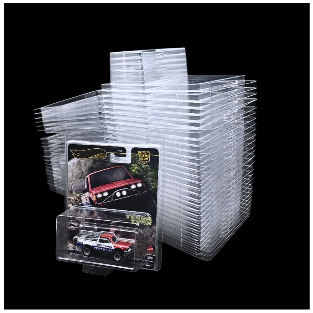 30Pcs Protector Cases Compatible for Hot-Wheels - Premium Hot Wheels Protector Case, Clear Plastic Display Storage Case Showcase Organizer Inside 6.5 x 5.25Inch