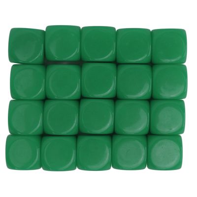 20pcs Plastic Dice in 16mm Corner Rounded Dec Pains Party Game Board Toy (Green)