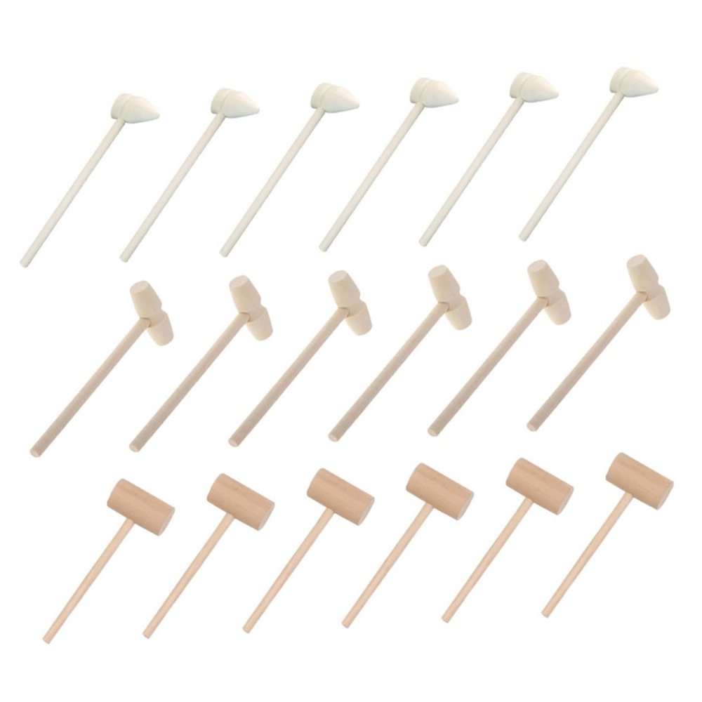 TOYANDONA 24pcs Mini Wooden Crab Hammers for Boy Girl Lightweight Craft Tools Educational Toy for Creative Play for Party Activities and Handmade Projects