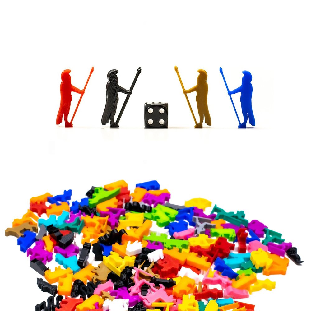 BoardGameSet 10PCS Hoplite Standing Meeple | Board Game Pieces Accessories Meeples, Purple