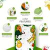 100% Cotton Fitted Crib Sheet, Happy Harvest Fruit and Veggie Theme, Breathable Baby Nursery Bedding, Standard 52 x 28 in Crib Fit view 3