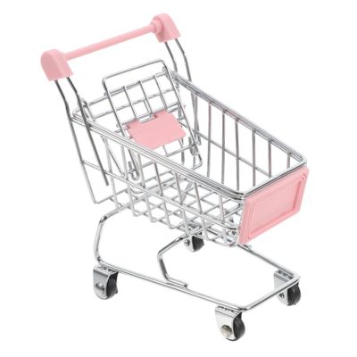 BRIGHTFUFU Mini Shopping Cart for Shopping Cart for Pretend Play Small Supermarket Cart for Grocery Store Imaginative Play Miniature Handcart for and Storage