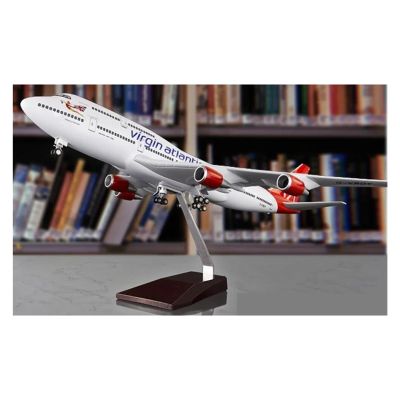 LIUSANGLIU Scale Aircraft 47CM 1:150 for Virgin Airlines 747 Boeing Model Die-Casting Aircraft LED Light Simulated Scale Aircraft Suitable for Display(No Light)