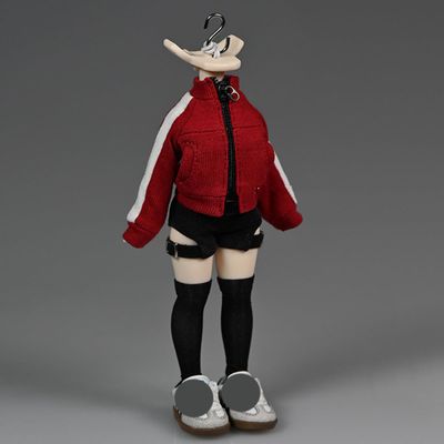 1/12 Scale Female Clothes Red Sporty Jacket Clothing Model for 6-inches Action Figure Body, Fashion Street Action Figure Loose Casual Coat 1/12 Clothing Accessory Costume Outfit