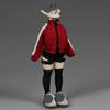1/12 Scale Female Clothes Red Sporty Jacket Clothing Model for 6-inches Action Figure Body, Fashion Street Action Figure Loose Casual Coat 1/12 Clothing Accessory Costume Outfit view 1