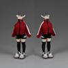1/12 Scale Female Clothes Red Sporty Jacket Clothing Model for 6-inches Action Figure Body, Fashion Street Action Figure Loose Casual Coat 1/12 Clothing Accessory Costume Outfit view 2