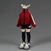 1/12 Scale Female Clothes Red Sporty Jacket Clothing Model for 6-inches Action Figure Body, Fashion Street Action Figure Loose Casual Coat 1/12 Clothing Accessory Costume Outfit view 3