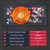 Proshine 18" Wooden Roulette Wheel Set with 47.2 * 23.6 Roulette Tablecloth 100pcs Poker Chips Roulette Win Marker Dual Balls Casino Game Sets Smooth Rotation Roulette Wheel for Family & Party Fun view 3