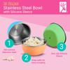 Elk and Friends Stainless Steel Bowls + Silicone Sleeve and Storage Lid | Baby, Toddler, Kids | Cereal & Snack Bowls | Storage Containers | Dishwasher Safe | 4 Pack view 2