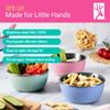 Elk and Friends Stainless Steel Bowls + Silicone Sleeve and Storage Lid | Baby, Toddler, Kids | Cereal & Snack Bowls | Storage Containers | Dishwasher Safe | 4 Pack view 3