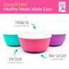 Elk and Friends Stainless Steel Bowls + Silicone Sleeve and Storage Lid | Baby, Toddler, Kids | Cereal & Snack Bowls | Storage Containers | Dishwasher Safe | 4 Pack view 4